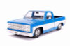 1985 Chevy C10 Pickup Stock, Glossy Blue and White - Jada 31606 - 1/24 Scale Diecast Model Toy Car