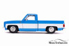 1985 Chevy C10 Pickup Stock, Glossy Blue and White - Jada 31606 - 1/24 Scale Diecast Model Toy Car