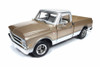 1968 Chevy C-10 Fleet Side Pickup Truck, Gold and White - Auto World AMM1165 - 1/18 scale Diecast Model Toy Car