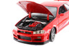 Nissan Skyline GT-R (R34), Red - Welly 24108WR - 1/24 scale Diecast Model Toy Car
