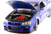Nissan Skyline GT-R (R34), Blue - Welly 24108WBU - 1/24 scale Diecast Model Toy Car