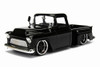 1955 Chevy Stepside Pickup Truck, Black - Jada 99041/4 - 1/24 scale Diecast Model Toy Car