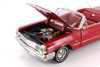 1963 Chevy Impala Convertible, Metallic Red w/Black Interior - Welly 22434LR - 1/24 Diecast Car