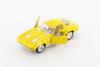 1963 Chevy Corvette Stingray, Yellow - Kinsmart 5358WYL - 1/36 scale Diecast Model Toy Car