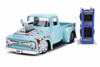 1956 Ford F-100 Pickup, Turquoise - Jada 54027/W25 - 1/24 Scale Diecast Model Toy Car