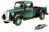 Diecast Car w/Trailer - 1937 Ford Pick Up Truck, Green With Black - Showcasts 73233 - 1/24 Scale Diecast Model Car