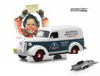 Diecast Car w/Trailer - 1939 Chevy Panel Truck, Green White - Greenlight 18249 - 1/24 Diecast Car