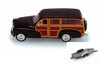 Diecast Car w/Trailer - 1948 Chevy Fleetmaster, Brown - Welly 22083 - 1/24 scale Diecast Car