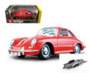 Diecast Car w/Trailer - 1961 Porsche 365B Coupe, Red - Bburago 18-22079RD - 1/24 scale Diecast Car