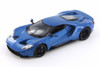 Diecast Car w/Trailer - 2017 Ford GT, Blue - Welly 24082WBU - 1/24 Scale Diecast Model Toy Car