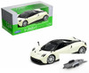 Diecast Car w/Trailer - 2017 Pagani Huayra, Pearl White w/Black - Welly 24088W-PW, 1/24 Diecast Car