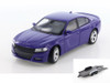 Diecast Car w/Trailer - 2016 Dodge Charger R/T, Purple - Welly 28079D - 1/24 Scale Diecast Car