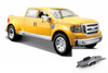 Diecast Car w/Trailer - Ford Mighty F350 Super Duty Pick-up, Yellow, Maisto 31213, 1/31 Diecast Car