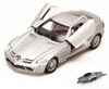 Diecast Car w/Trailer - Mercedes Benz SLR McLaren, Silver - Motormax 73306 - 1/24 scale Diecast Model Toy Car