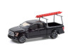 2017 Ford F-150 with Ladder Rack, Black - Greenlight 35200F/48 - 1/64 scale Diecast Model Toy Car