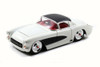 1957 Chevy Corvette, White - JADA Toys 98161WA1 - 1/24 Scale Diecast Model Toy Car