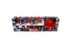 Peterbilt 387 Flatbed with Farm Tractors, Red - New Ray 10283A - 1/32 scale Diecast Replica