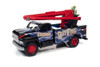 1990 Ford Utility Bucket Truck w/Rat Fink Figurine, Blue & Red - Auto World AW296, 1/34 Diecast Car