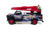 1990 Ford Utility Bucket Truck w/Rat Fink Figurine, Blue & Red - Auto World AW296, 1/34 Diecast Car