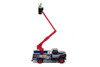 1990 Ford Utility Bucket Truck w/Rat Fink Figurine, Blue & Red - Auto World AW296, 1/34 Diecast Car