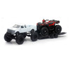 Offroad Pick Up Truck with Trailer and Polaris Sportsman XP1000, White - New Ray 50086 - Model Toy Car