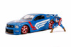 2006 Ford Mustang GT with Captain America Figure, Blue -  31187 - 1/24 Scale Diecast Model Toy Car