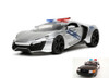 Diecast Police Car w/Police Figurines - Lykan Hypersport Police 'Highway Patrol', Silver and Blue - Jada Toys 32927/4 - 1/24 scale Diecast Model Toy Car