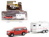 2021 Chevy Tahoe with Horse Trailer, Cherry Red - Greenlight 32230C/24 - 1/64 scale Diecast Car