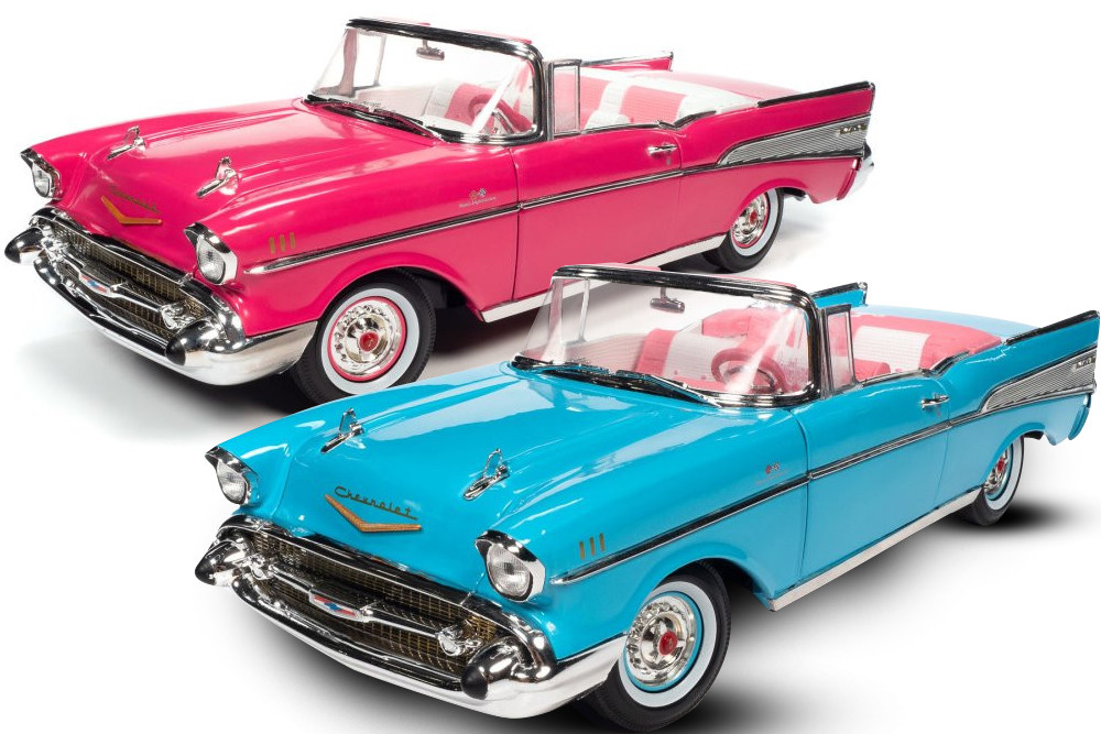 Barbie 2-Pack 1957 Chevy Bel Air Convertible, Blue/Pink - Auto