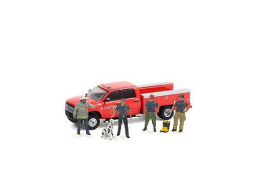 Firefighters 2 Figurine Set, Multi - American Diorama 76482MJ - 1/64 Figurine - Diorama Accessory