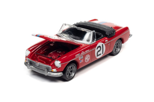 1963 MG MGB, Euro Red - Johnny Lightning JLSP179/24A - 1/64 scale Diecast Model Toy Car