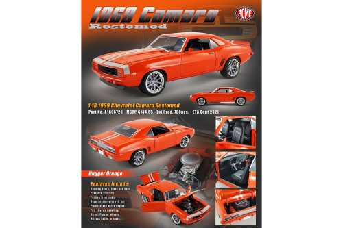 1969 Chevy Copo Camaro, Glacier Blue - Acme A1805723 - 1/18 scale 