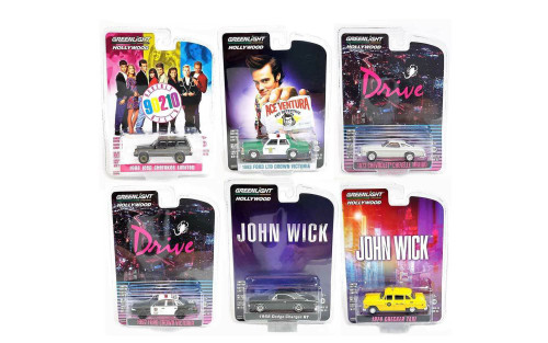 Greenlight Hollywood Series 33 Diecast Car Set - Box of 6 assorted 1/64 Scale Diecast Model Cars