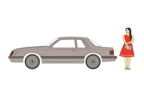 1979 Ford Mustang Coupe Ghia and Woman in a Dress Figurine,  97120B/48 1/64 scale Diecast Car