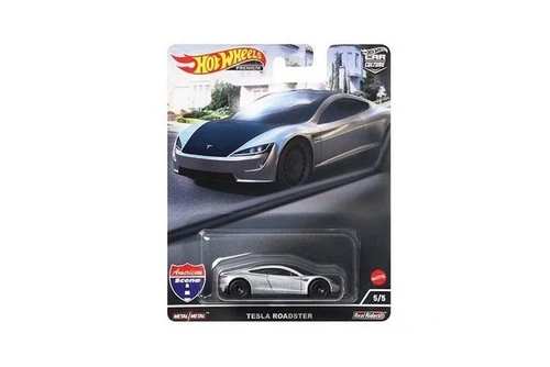 2022 Tesla Roadster, Silver - Mattel Hot Wheels HCK02 - 1/64 scale Diecast Model Toy Car