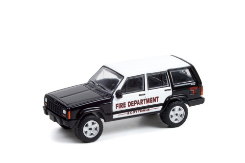 2000 Jeep Cherokee, Black and White - Greenlight 67020D/48 - 1/64 scale Diecast Model Toy Car