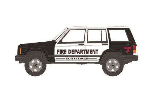 2000 Jeep Cherokee, Black and White - Greenlight 67020D/48 - 1/64 scale Diecast Model Toy Car