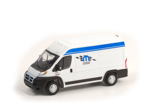 2014 Dodge Ram ProMaster, White with Blue Stripes - Greenlight 53040A 1/64 scale Diecast Car