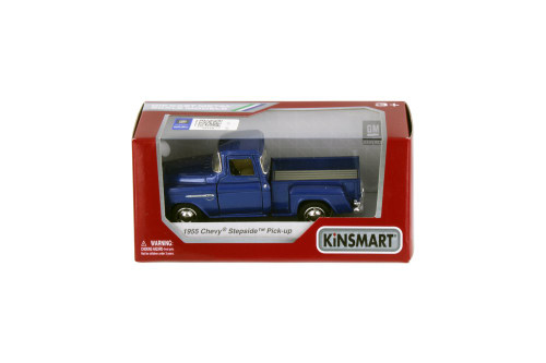 1955 Chevy Stepside Pickup, Blue - Kinsmart 5330WBU - 1/32 scale Diecast Model Toy Car