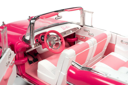 1957 Chevy Bel Air Convertible, Pink - Auto World AWSS128 - 1/18 scale Diecast Model Toy Car