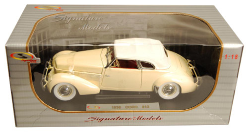 1936 Cord 810 Soft Top, Yellow - Signature Models 18108 - 1/18 Scale Diecast Model Toy Car