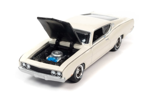 1969 Ford Torino Talladega, Wimbledon White - Johnny Lightning JLSP222 - 1/64 scale Diecast Car