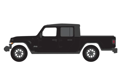 2021 Jeep Gladiator Pickup w/ Bed Cover, Black - Greenlight 28090E/48 - 1/64 scale Diecast Car