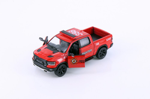 2019 Dodge Ram 1500 Firefighter Pick-Up Truck, Red - Kinsmart 5413DPR - 1/46 scale Diecast Car