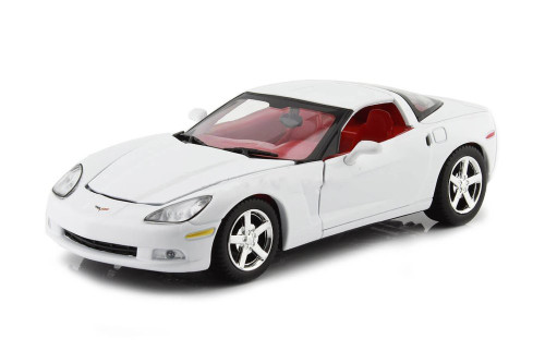 2005 Chevy Corvette C6 Hardtop, White - Showcasts 73270AC/W - 1/24 scale Diecast Model Toy Car