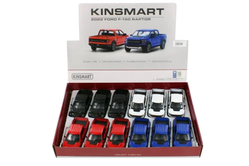 2022 Ford F-150 Rptr Pickup Diecast Car Set - Box of 12 1/46 scale Diecast Model Cars, Assd Colors