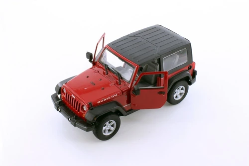 2007 Jeep Wrangler Rubicon Hardtop, Red - Welly 22489HWR - 1/24 scale Diecast Model Toy Car