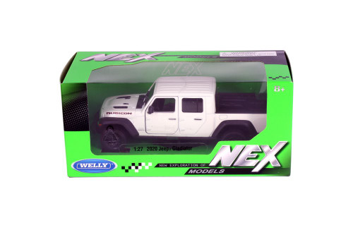2020 Jeep Gladiator Pickup Truck, White - Welly 24103WWT - 1/27 scale Diecast Model Toy Car