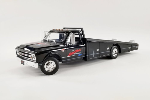 1967 Chevy C30 Ramp Truck, Black - Acme A1801708 - 1/18 scale Diecast Model Toy Car
