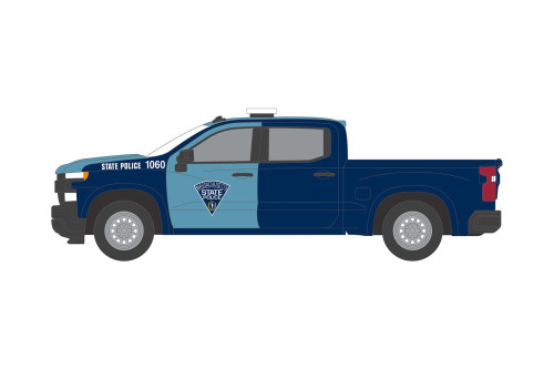 2021 Chevy Silverado, Blue - Greenlight 43000E/48 - 1/64 scale Diecast Model Toy Car